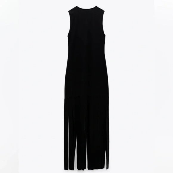 RARE ZARA LONG FRINGED DRESS - Picture 7 of 7